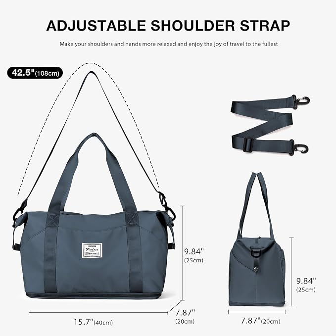 Travel Duffel Bag, Sports Tote Gym Bag, Shoulder Weekender Overnight Bag for Women - Image 6
