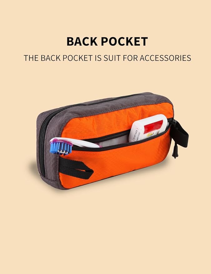GOX Travel Toiletry Bag Dopp Kit Case for Men Multifunction Packing Organizer Pouch(Orange) - Image 6