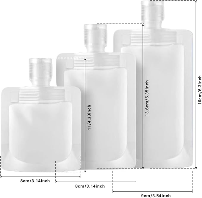 9Pcs 30/50/100ml Travel Size Toiletries with Small Funnel & Label | 9 Pcs 3 Sizes 30ml/50ml/100ml Travel Size Toiletries, Makeup Bag Travel Toiletry Bag for Women, Pouches for Toiletries - Image 2