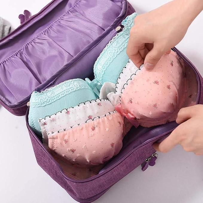 Portable Underwear Bra Storage Bag Waterproof Travel Organizers Multi-Layer Toiletry Packing Cube - Image 4