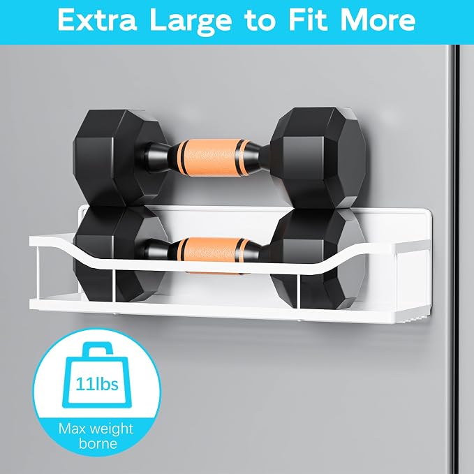 Multifunctional Magnetic Shelf for Washing Machine, Refrigerator, Microwave, and Any Metal Surface, Powerful Magnetic Shelves Include Magnetic Paper Towel Holder, Unique Hollow Design (5 pcs - White) - Image 5