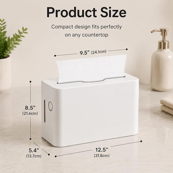 Paper Towel Dispenser Countertop, Commercial Multifold/Trifold/C Fold/Z Fold Paper Towel Dispenser, Hand Towel Dispenser for Bathroom, Bedroom, Kitchen, Toilet White - Image 5