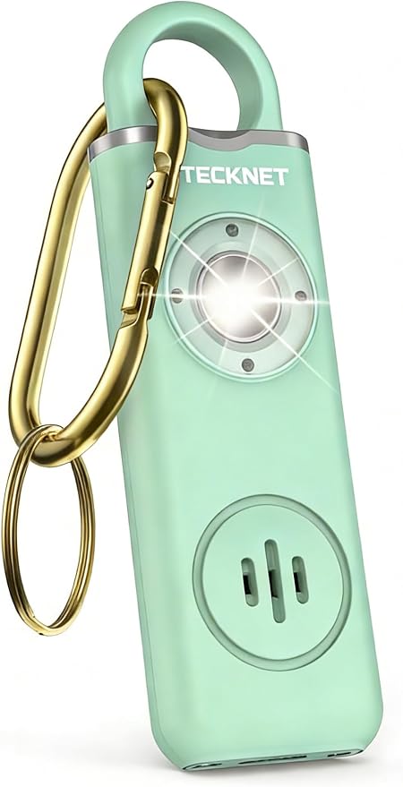 TECKNET Rechargeable Personal Safety Alarm for Women, 130dB Self Defense Keychain Alarm with SOS Strobe Light, Low Battery Notice, Personal Alarm Loud Siren Safety Keychain for Girls Kids Elderly by Tecknet