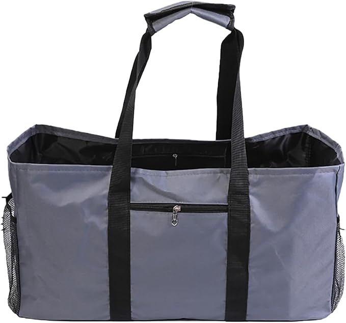 Extra Large Utility Tote Bag - Reusable Grocery Bags Foldable Heavy Duty | Large Shopping Tote 4 Pockets & Reinforced Handles, Water-Resistant Collapsible Tote for Beach, Picnic, Car Storage by XINFULLWOL