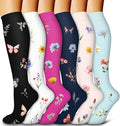 6 Pack Copper Compression Socks for Women and Men Circulation-Best Support for Medical,Running,Nursing,Athletic by Bluemaple