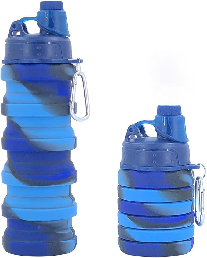 Collapsible Water Bottles Travel water bottle Sports Portable Sport Water Bottle Reusable Water Bottles comes with mountaineering Buckle 500ml silicone Water-proof camping water bottle - Image 6