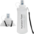 FR Collapsible Soft Hydration Flask 700ml TPU Portable Sports Water Bottle, Outdoor Running Cycling Fitness Hydration Bag with Leak-Proof Bite Valve and Lanyard(White) by FR