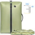 BAGAIL TPU Vacuum Bag for Travel, Reusable Compression Bag with IPX8 Waterproof Zipper, Save Space for Suitcase, Backpack and Carry on (Olive Green, ExtraLarge, With Pump) by BAGAIL