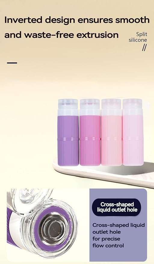 18 packs of toiletries travel bottles, TSA Approval silicone travel containers, leak proof refillable shampoo and conditioner are essential for travel, fitness, business trips, office use(pink) - Image 2