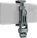 Aluminum Phone Mount for Camera Hot Shoe | 360° Adjustable Smartphone Holder with 2 Cold Shoe Mounts | Universal Compatible with iPhone 15/Sony/Canon/DJI Ronin Gimbals- Vlogging Accessories by Leaplumin