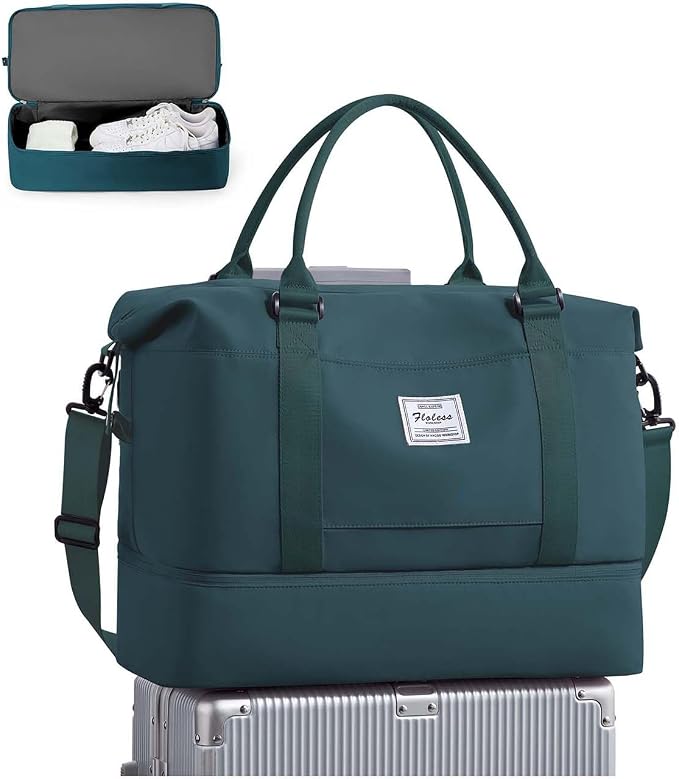 Travel Duffel Bag, Sports Tote Gym Bag, Shoulder Weekender Overnight Bag for Women by WONHOX
