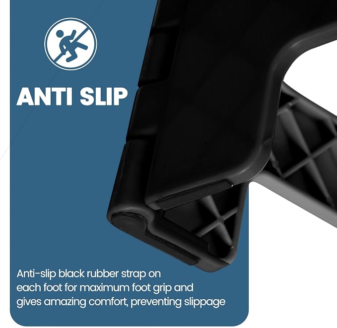 9 Inch Folding Step Stool 300 LB Capacity Non Slip Foot Stool with Handle Plastic Foldable Step Stools for Kids Stepping Stool for Bathroom Black Small Step Stool (1 PC Black) | Heavy Duty Foldable Stools, Lightweight, Holds 300 lb, for Toddler Kitchen... - Image 8