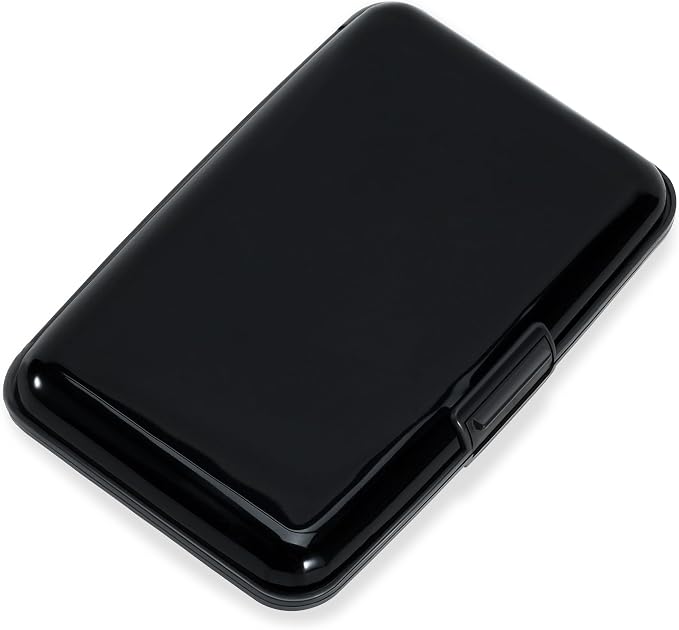 Mayski Credit Card Holder for Women RFID Blocking Wallet, Black | Card Wallets for Women Small Mini Business Metal Accordion Aluminum Alloy Hard Case for Men by SLIMELEGANCEPERSONIFIED