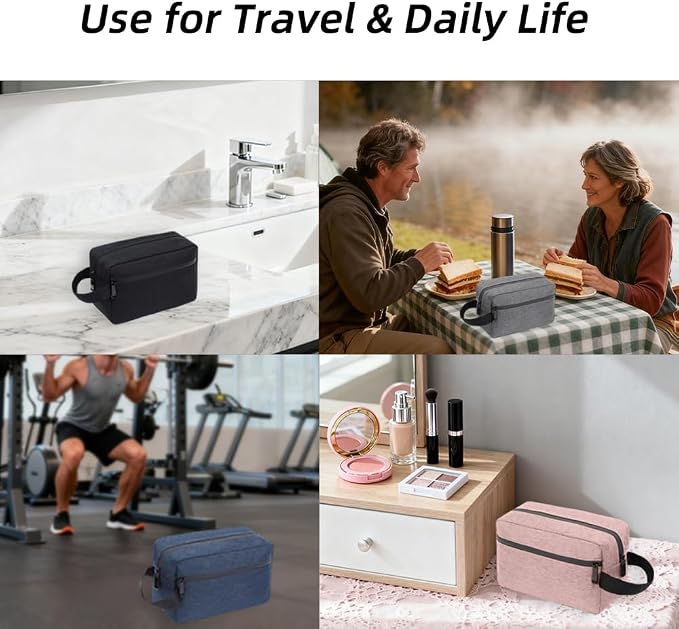 DSYSC Travel Toiletry Bag for Women & Men, Small Makeup Bag | Water-Resistant Cosmetic Bag, Cosmetic Pouch, Traveling Dopp Kit, Travel Essentials Accessories, Pink - Image 6