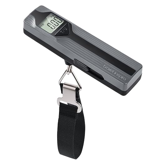 Battery-Free Luggage Scale – No Batteries Needed, Portable Digital Hanging Suitcase Weight Scale for Air Travel & Checked Bags, 110lb/50kg, LCD Display, Compact Travel Accessory by TravelInspira