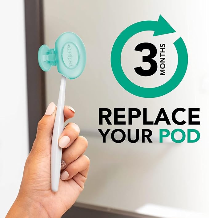 Steripod Clip-On Toothbrush Protector with Peppermint Essential Oils, Keeps Toothbrush Fresh and Clean, Travel Accessories, Fits Most Manual and Electric Toothbrushes, 2 Count (Pack of 5) - Image 3
