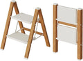 Mayi Plus 2 Step Stool Foldable, Aluminum, Lightweight Step Ladder | Extra-wide anti-slip folding steps with 330 lbs, for home,kitchen,office,outdoor,White & Woodgrain by MAYIPLUS