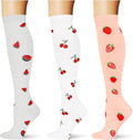 (3 pairs) Compression Socks 20-30 mmHg Long Knee High Socks for Women Men Support Athletic Travel Daily Wear by Saniripple