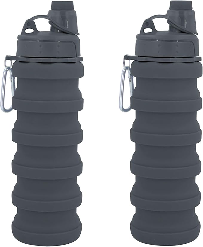Collapsible Water Bottles Travel water bottle Sports Portable Sport Water Bottle Reusable Water Bottles comes with mountaineering Buckle 500ml silicone Water-proof camping water bottle by YCTMALL