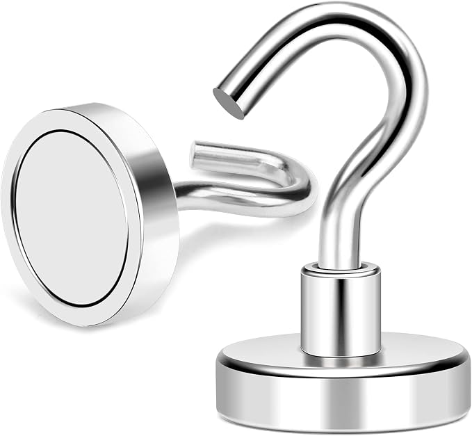 Magnetic Hooks 50lbs Strong Magnets Hook 18 Pack | Heavy Duty Extra Strong Cruise Hook for Hanging, Industrial Metal Refrigerator Hooks for Cruise Cabins Fridge Kitchen Grill - Image 6
