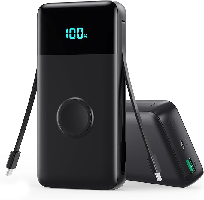 Portable Charger 40800mAh for iPhone with Built-in Cable and iWatch Charger, 25W PD Fast Charging USB C Power Bank,Travel Camping Essentials Battery Pack for iPhone 17/16/15/14/13,Android,Apple Watch by LanLuk