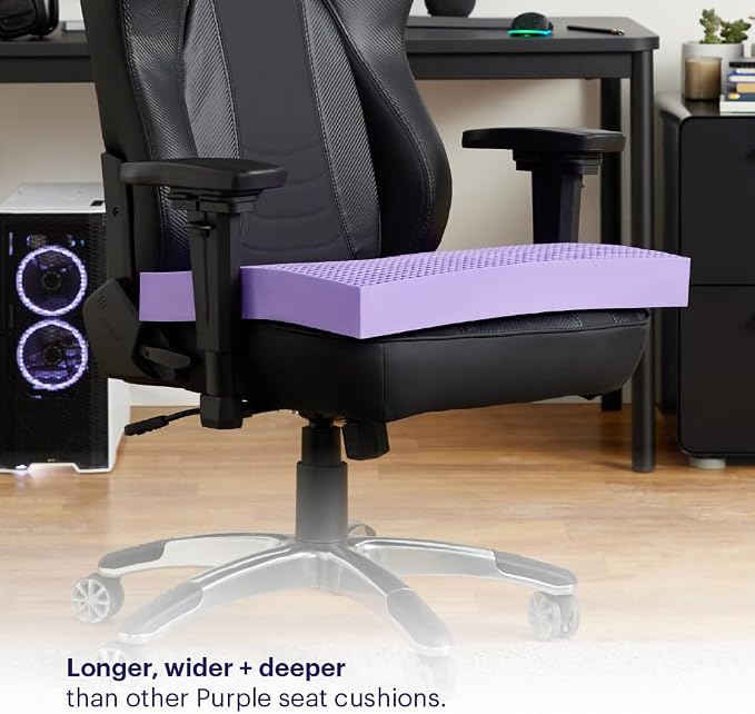 Purple Ultimate Seat Cushion, Large 2.5 Inch Gel Seat Cushion | GelFlex Grid for Office Chair, Gaming, Car - Pressure-Reducing for Long Sitting, Temperature-Neutral, No-Slip - Made in USA - Image 7