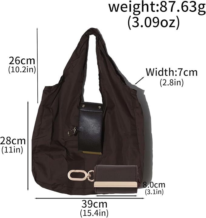 Foldable Keychain Tote Bag - Large Capacity Portable Shopping Bag - Reusable for Daily Use - Image 5