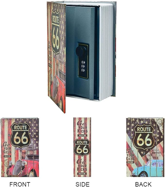 Diversion Book Safe Storage Box (9.5"×6"×2.2"), Dictionary Secret Safe Can with Security Combination Lock, Diversion Book Hidden Safe (66 Route,Combination) - Image 3