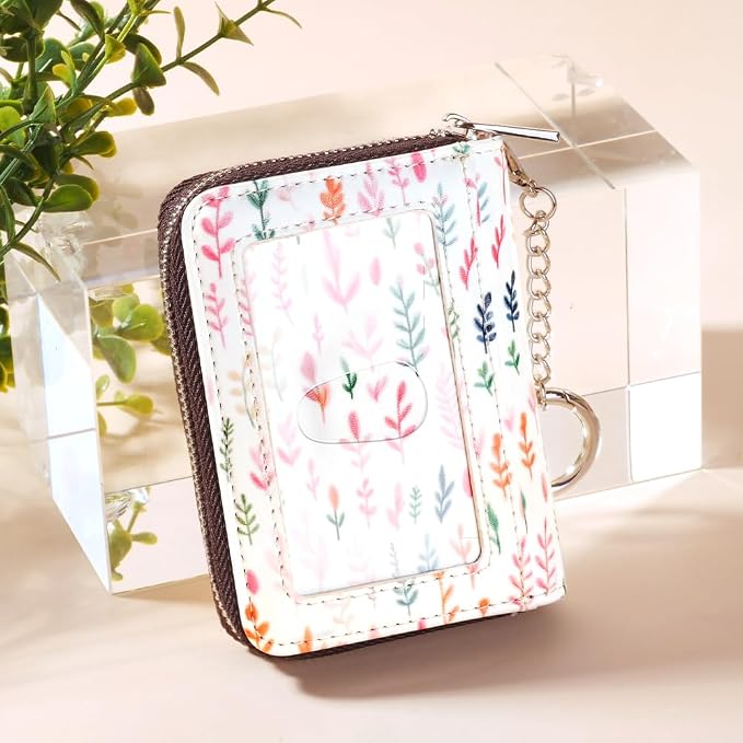 FurArt Zipper Wallet Women RFID Credit Card Holder keychain Wallet | ID Window RFID Blocking Compact Small business 15/16 slots - Image 2