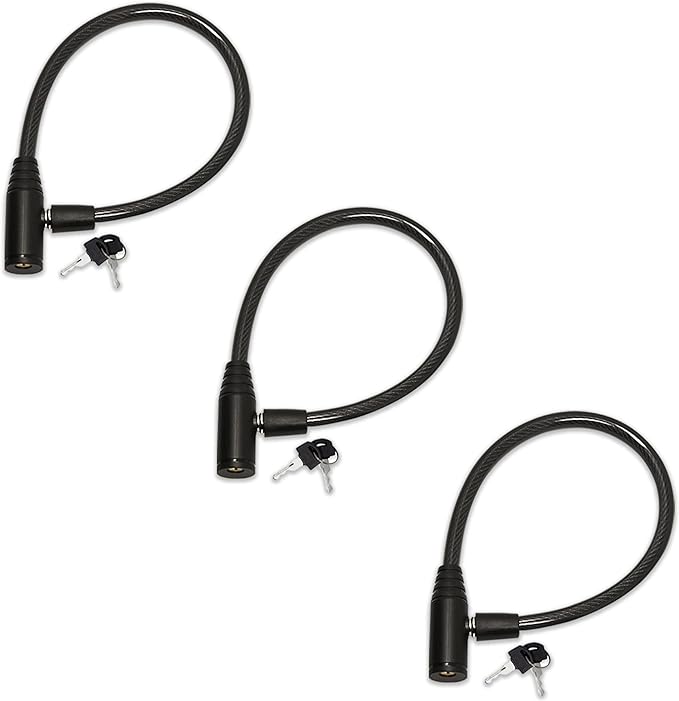 Child-Proof Refrigerator Lock for Kids & Adults - Lock for French Door Fridge and Cabinet (Regular, Black - 3 Pack Keyed Alike) by UrbanAugust