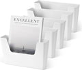 YOHOM Adhesive File Holder Plastic Document Folder Door No Drilling Mount Mail Magazine Organizer A4 Filing Envelopes Folder, Office Wall Mount Single Pocket (WHITE, 5 PCS) by Yohom