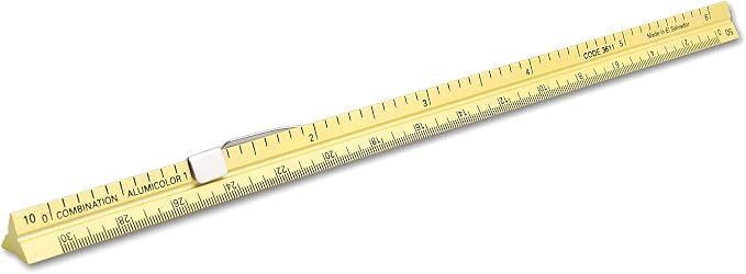 Alumicolor 3611-2 Aluminum Combination Pocket Scale With Clip, 6IN, Gold by Alumicolor