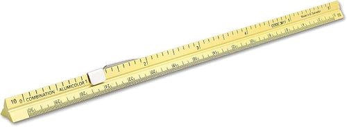 Alumicolor 3611-2 Aluminum Combination Pocket Scale With Clip, 6IN, Gold by Alumicolor