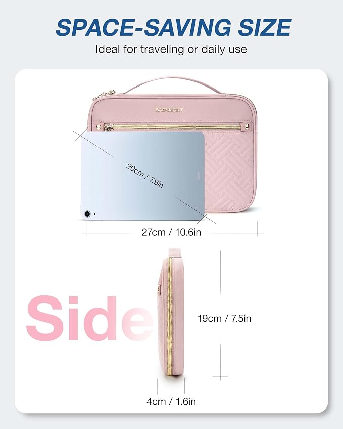BAGSMART Electronics Travel Organizer, Portable Tech Accessories Cord Storage Case for Charging Cables, Pink - Image 5