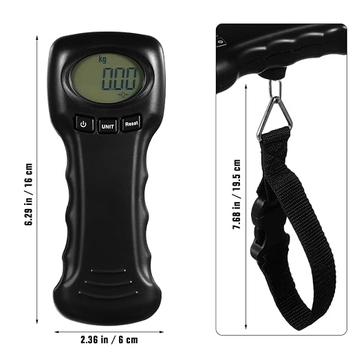 BESPORTBLE Portable Digital Luggage Scale with Hook, Compact Travel Suitcase Weight Scale, Lightweight, Accurate LCD Display, Battery Not Included, Black - Image 4