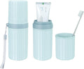 Mulbozy Travel Toothbrush Holder, Large Travel Toothbrush Cup Case, Portable Travel Toothbrush Toothpaste Makeup Storage for Business Trip Camping School - Blue by Mulbozy