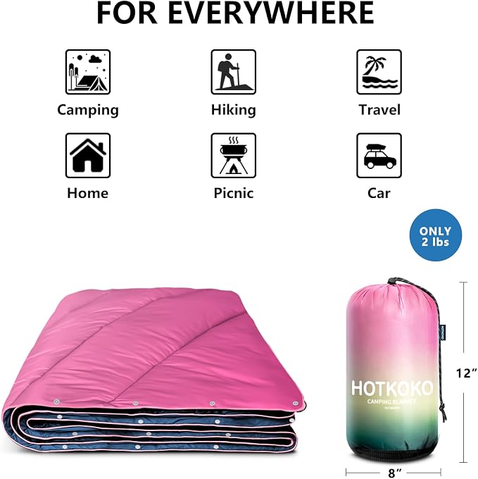 Camping Blanket,Puffy Blanket Lightweight Packable Camping Blanket Outdoor Blanket for Camping,Traveling, Stadium, Hiking, Picnics - Image 4