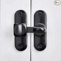 3 Pcs Black 90/180 Degree Sliding Door Latches,Zinc Alloy Flip Latch | Barn Door Latch,Cabinet Lock,Right Angle Door Lock,for bedroom,cabinet,drawer,Gardens,Wine Cabinet,garage,window,Pet Cage by Wocoe