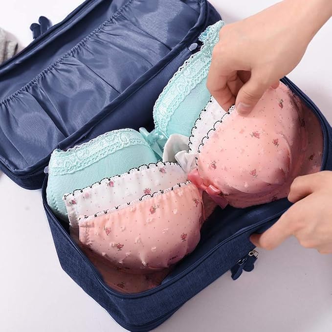 Portable Underwear Bra Storage Bag Waterproof Travel Organizers Multi-Layer Toiletry Packing Cube - Image 3