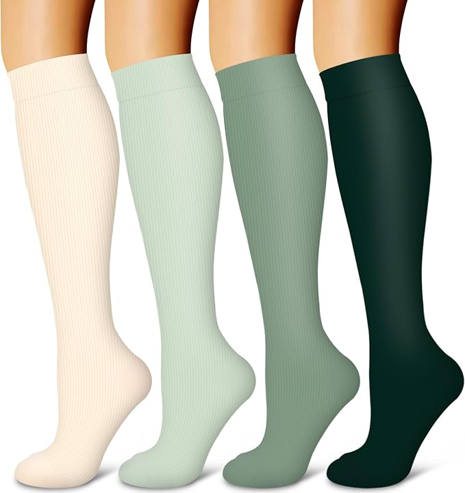 4 Pairs-Compression Socks for Women&Men Circulation-Best Support for Nurses,Running,Athletic by LaiteHebe