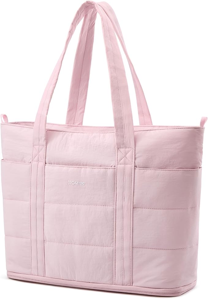 G4Free Tote Bag for Women,Puffer Work Bags with Zipper Compartments, Expandable Handbag for Travel Work Sport by G4Free