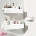Nieifi Adhesive Shower Shelves, White, 3 Pieces | Rustproof ABS, Large Capacity, Removable Design, Easy-Clean, No Drilling Shower Organizer for Bathroom Storage & Home Decor by Nieifi
