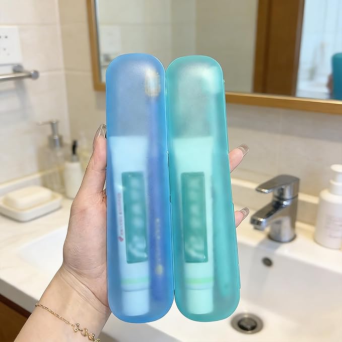 2 Packs Breathable Toothbrush Travel Case, Travel Tongue Scraper Case | Compact Portable Toothbrush Travel Holders for Business Trips, Vacation, Camping, Cruise, Sleepovers, Travel, Gym, Office - Image 4