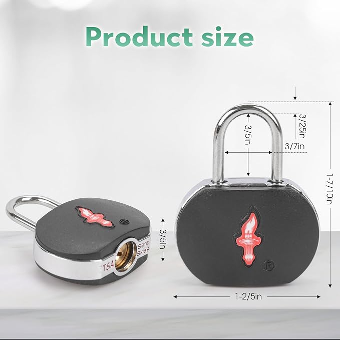 Safe Skies TSA Travel Lock Set 3-Pack – Black with 3 Tags | 3 Black Locks + 3 Tags | Keyed Alike | 2 Keys/Lock | TSA Safe Skies Approved | 90-Day Warranty - Image 2