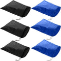 6 Pack Waterproof Nylon Shoe Bags Travel Bags for Men Women (Black+Blue, 15.1"(L) x12.2"(W)) by FASYACO