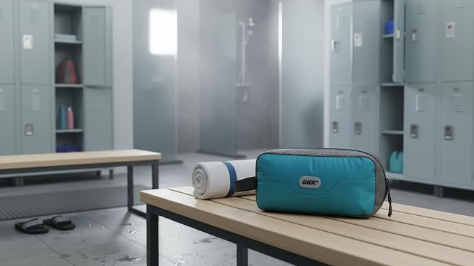 GOX Travel Small Toiletry Bag for Men Nylon Dopp Kit Medicine Bag Travel Organizer Pouch Shave Kits for Teens Toiletry Essentials Bathroom Compact Peacock 9.8 * 4.3 * 3.3 Inches - Image 8