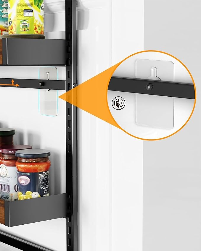 Moforoco Wood 9-Tier Over The Door Pantry Organizer, Wooden Pantry Organization and Storage, Black Hanging Basket Wall Spice Rack Seasoning Shelves, Home & Kitchen - Image 4