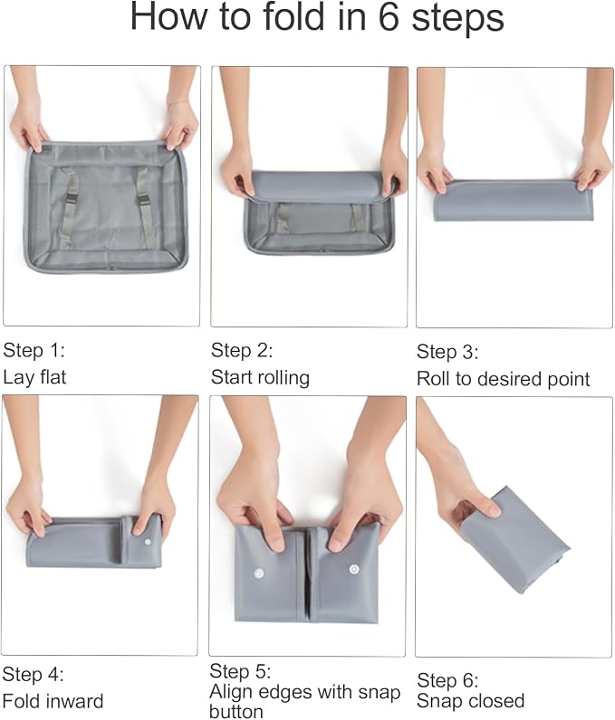 Travel Packing Cubes 7-Set, Luggage Organizer Bags for Clothes, Storage for Travel Accessories, Foldable for Cruise Carry-On Home, 3 Colors Grey/Korea Blue/Beige (Beige) - Image 9