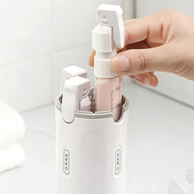 EdenEcho 4 in 1 Travel Dispenser, 4 Pack 30ML/1OZ Travel Bottles with Stickers for Toiletries, Leak Proof Travel Size Containers, Portable for Shampoo Lotion Conditioner Cream White - Image 9