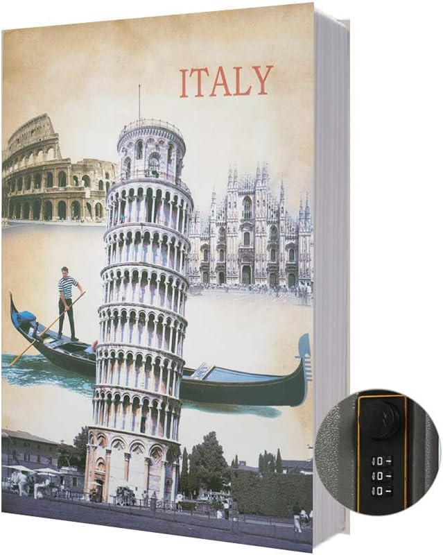 Diversion Book Safe Storage Box (Size 9.5"×6.2"×2.2") With Security Combination Lock, Dictionary Secret Hidden Safe (ITALY - Combination Lock) by PACOLO